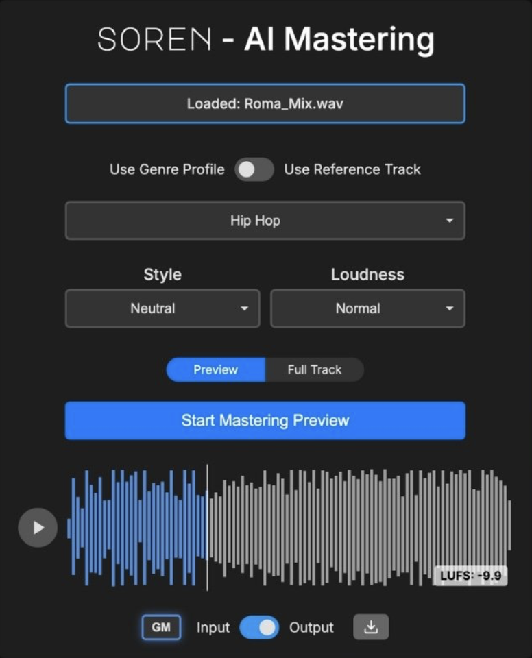 Rast Sound Soren AI Mastering